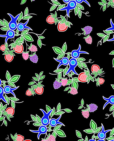13_Moons_Berry_Fast_by_Tamara_Malcolm TM-0001-Black Indigenous fabrics by Itex Designs