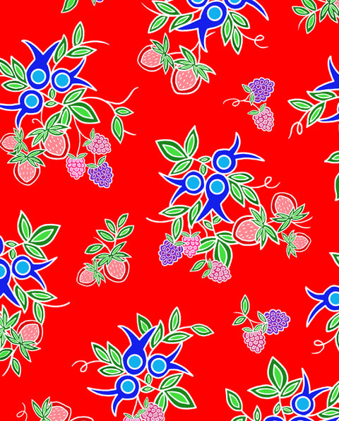13_Moons_Berry_Fast_by_Tamara_Malcolm TM-0001-Red Indigenous fabrics by Itex Designs