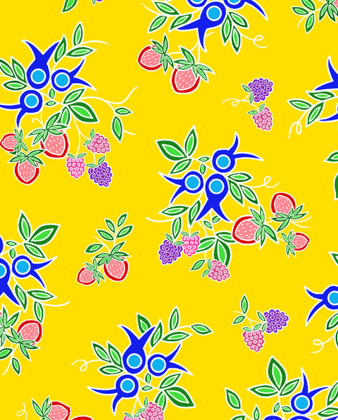13_Moons_Berry_Fast_by_Tamara_Malcolm TM-0001-Yellow Indigenous fabrics by Itex Designs