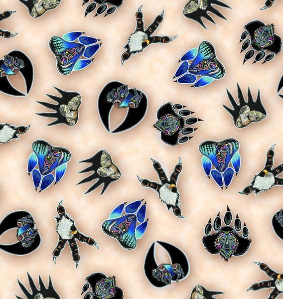 7_Grandfathers_by_Jessica_Somers JS-0005D-Lt. Orange Indigenous fabrics by Itex Designs