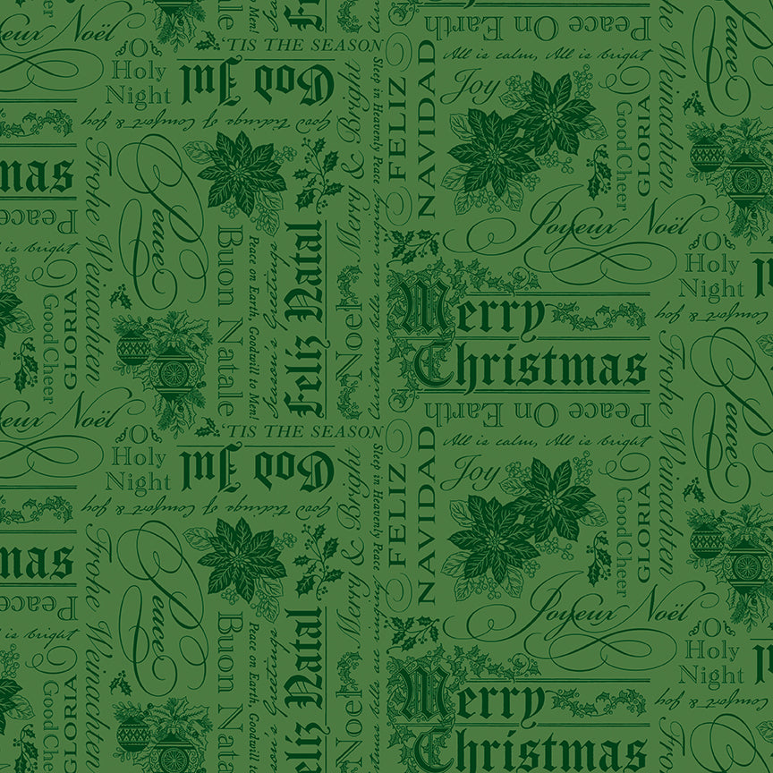 poinsettias-at-christmas-by-riley-blake- C17632-GREEN is Available at International Textiles Ltd in Canada