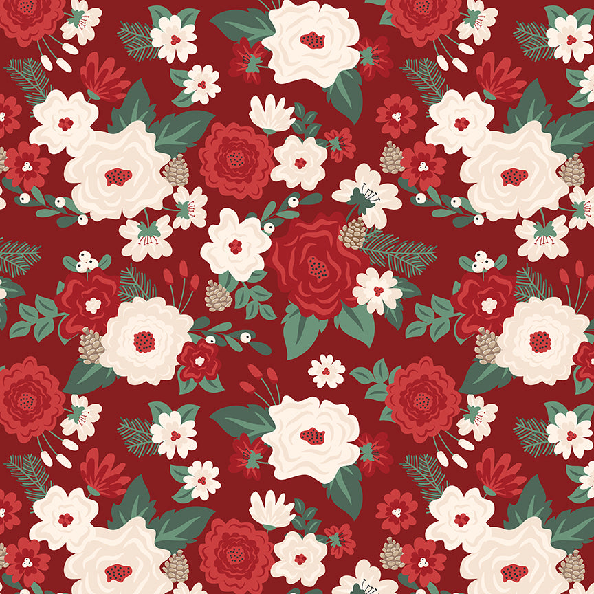 evergreen-wishes-by-riley-blake- C17810-RED is Available at International Textiles Ltd in Canada