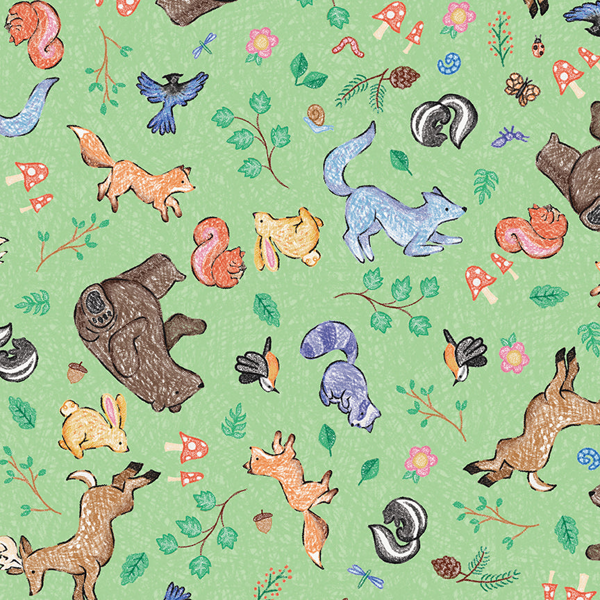 colorful-critters-by-riley-blake- C17910-GREEN is Available at International Textiles Ltd in Canada