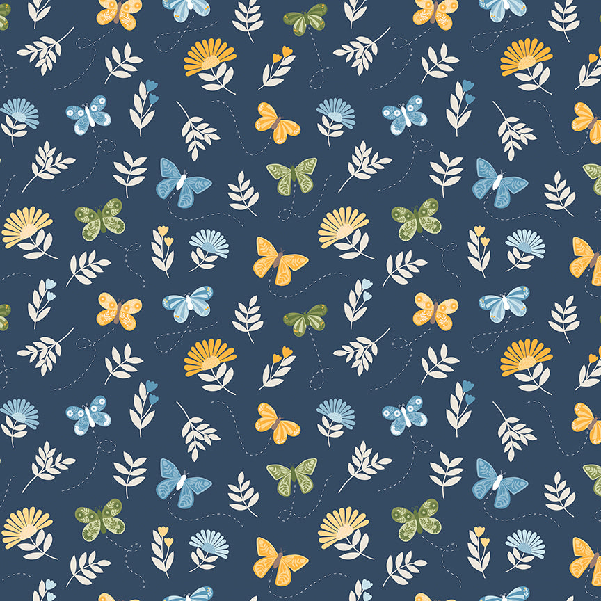 sunshine-&-dandelions-by-riley-blake- C17922-NAVY is Available at International Textiles Ltd in Canada