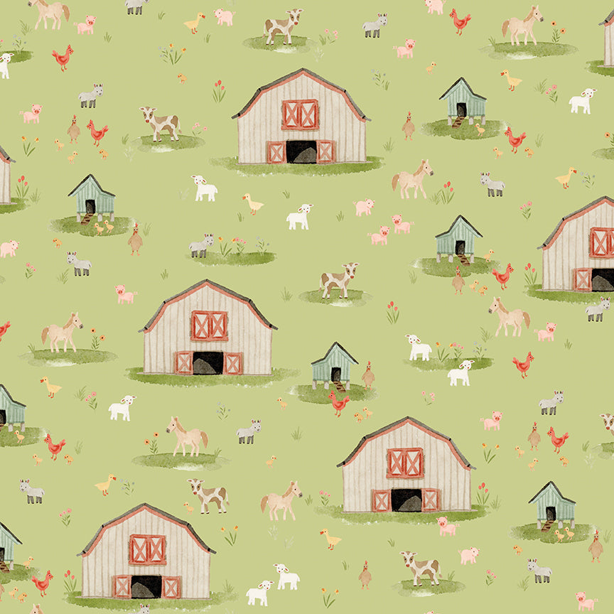 lil'-farm-friends-by-riley-blake- C17940-HONEYDEW is Available at International Textiles Ltd in Canada