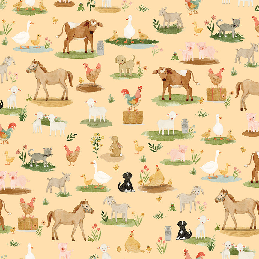 lil'-farm-friends-by-riley-blake- C17941-BUTTER is Available at International Textiles Ltd in Canada