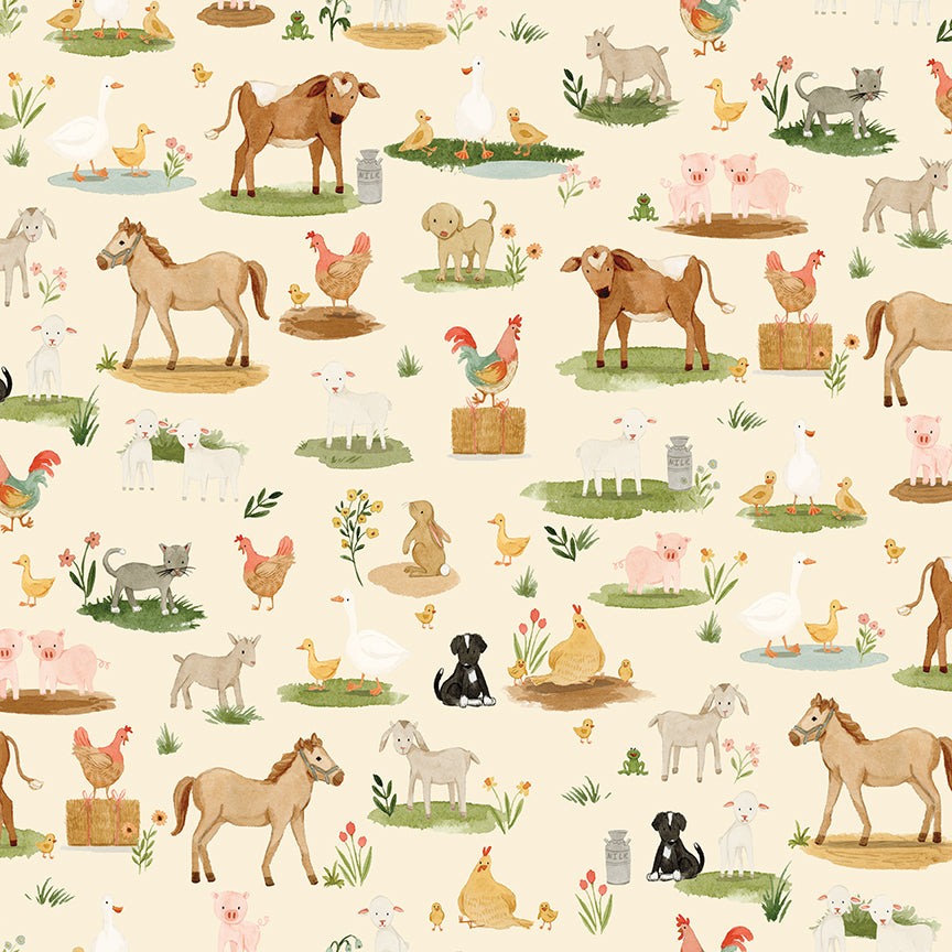 lil'-farm-friends-by-riley-blake- C17941-CREAM is Available at International Textiles Ltd in Canada