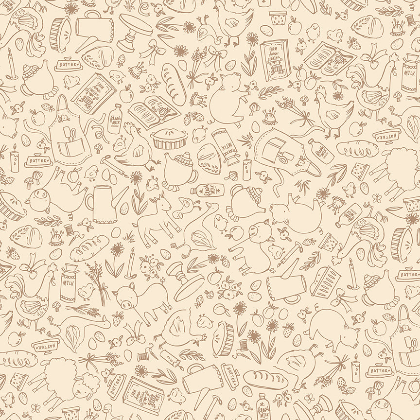 lil'-farm-friends-by-riley-blake- C17942-CREAM is Available at International Textiles Ltd in Canada