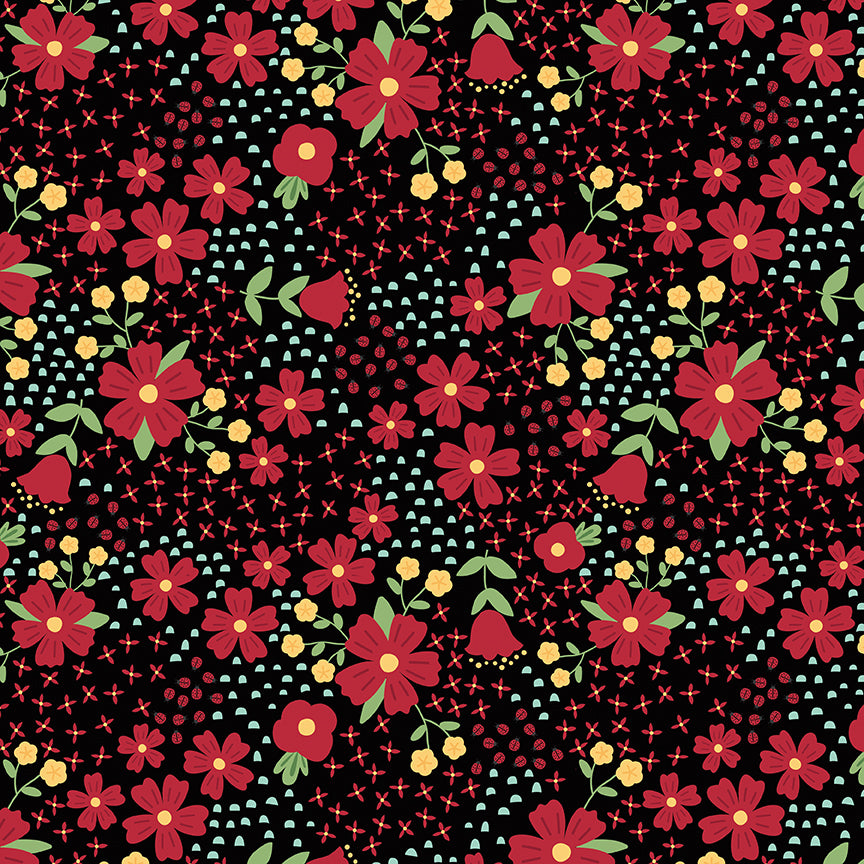little-ladybug-by-riley-blake- C18030-BLACK is Available at International Textiles Ltd in Canada