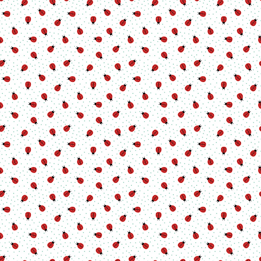 little-ladybug-by-riley-blake- C18034-WHITE is Available at International Textiles Ltd in Canada