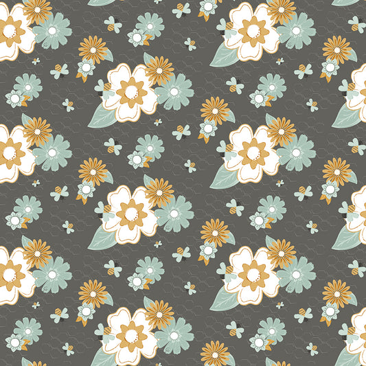Bees-and-Blossoms C18430-DKGRAY Riley Blake Canada wholesale at International Textiles Ltd. 