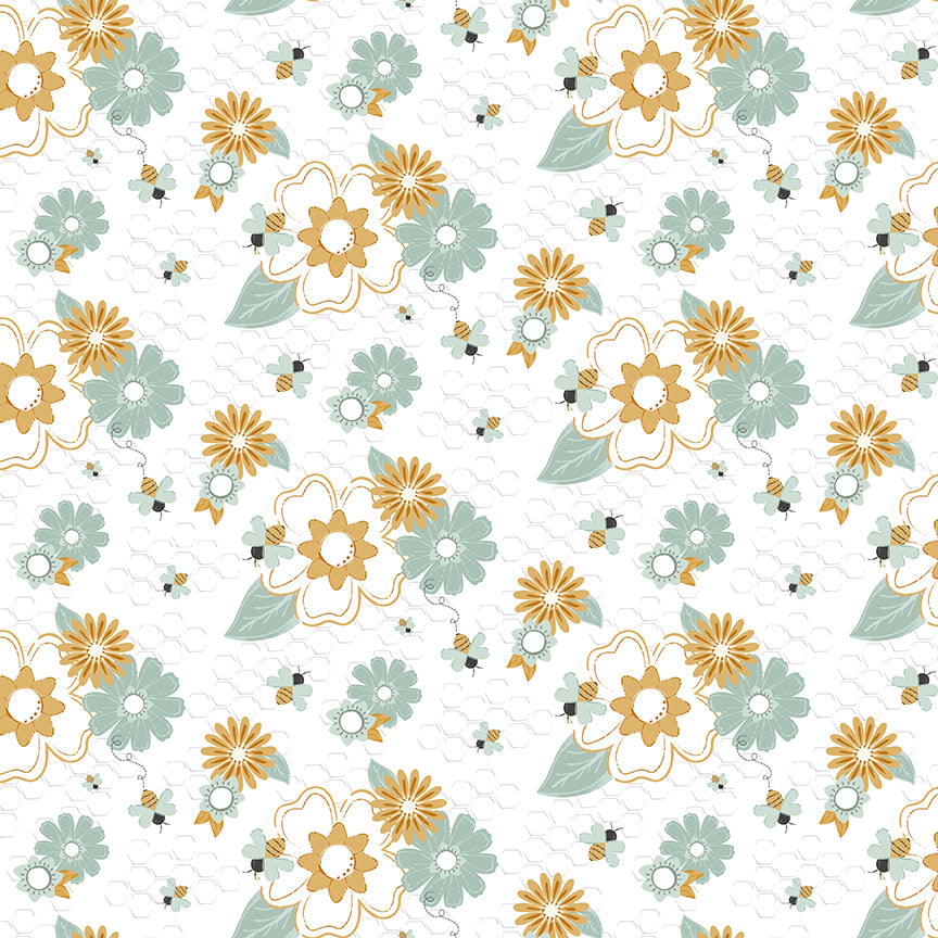 Bees-and-Blossoms C18430-WHITE Riley Blake Canada wholesale at International Textiles Ltd. 