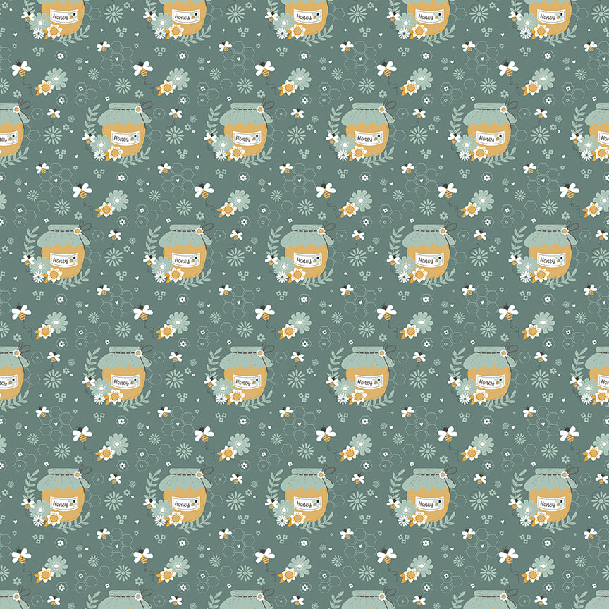 Bees-and-Blossoms C18431-TEAL Riley Blake Canada wholesale at International Textiles Ltd. 