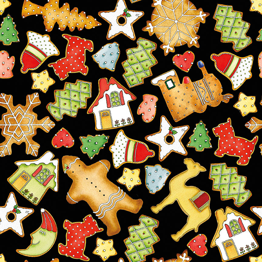 gingerbread-by-riley-blake- CD17845-BLACK is Available at International Textiles Ltd in Canada