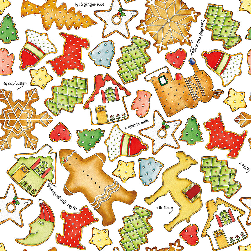 gingerbread-by-riley-blake- CD17845-WHITE is Available at International Textiles Ltd in Canada