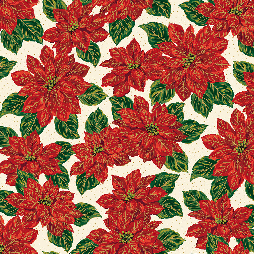 poinsettias-at-christmas-by-riley-blake- CF17630-CREAM is Available at International Textiles Ltd in Canada