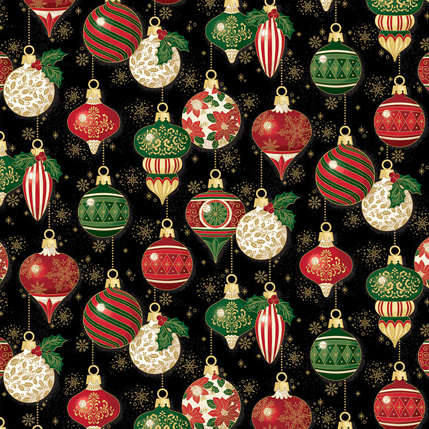 poinsettias-at-christmas-by-riley-blake- CF17631-BLACK is Available at International Textiles Ltd in Canada