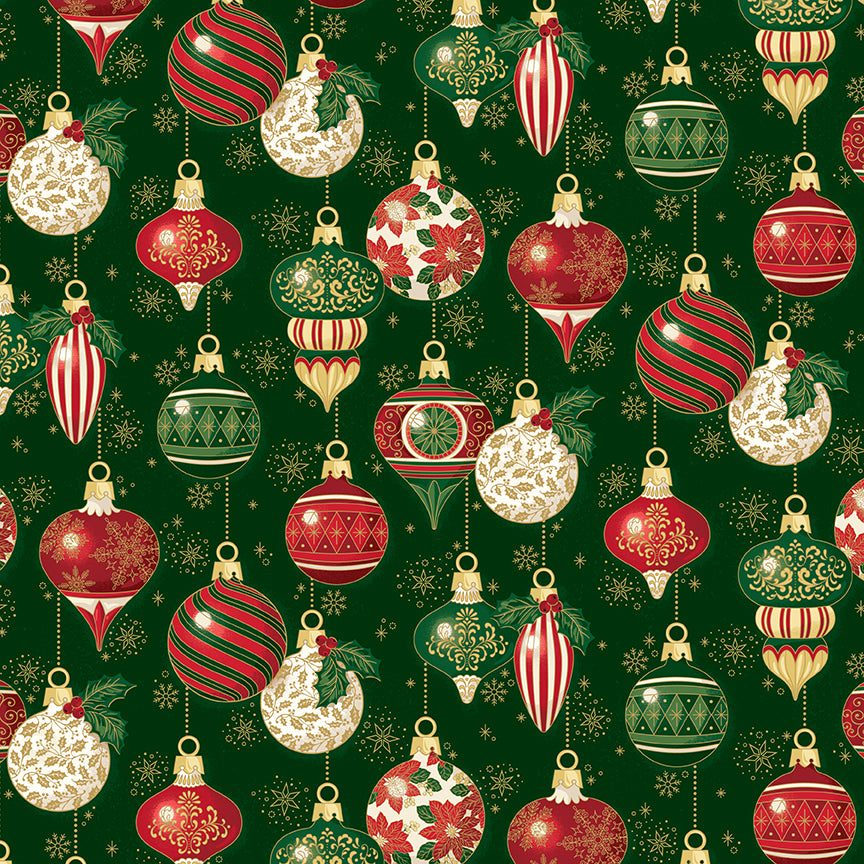 poinsettias-at-christmas-by-riley-blake- CF17631-GREEN is Available at International Textiles Ltd in Canada