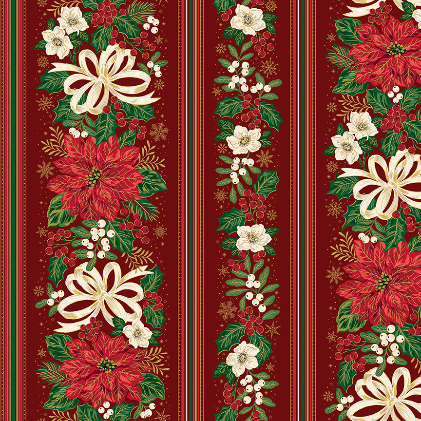 poinsettias-at-christmas-by-riley-blake- CF17637-RED is Available at International Textiles Ltd in Canada
