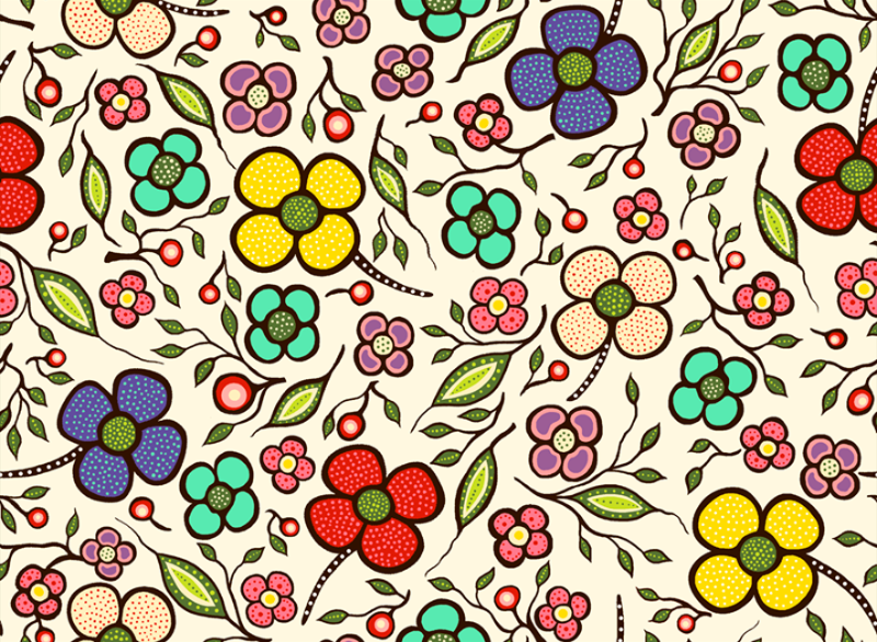 Abundance_by_Audrey_Armstrong AA-0003-Cream Indigenous fabrics by Itex Designs