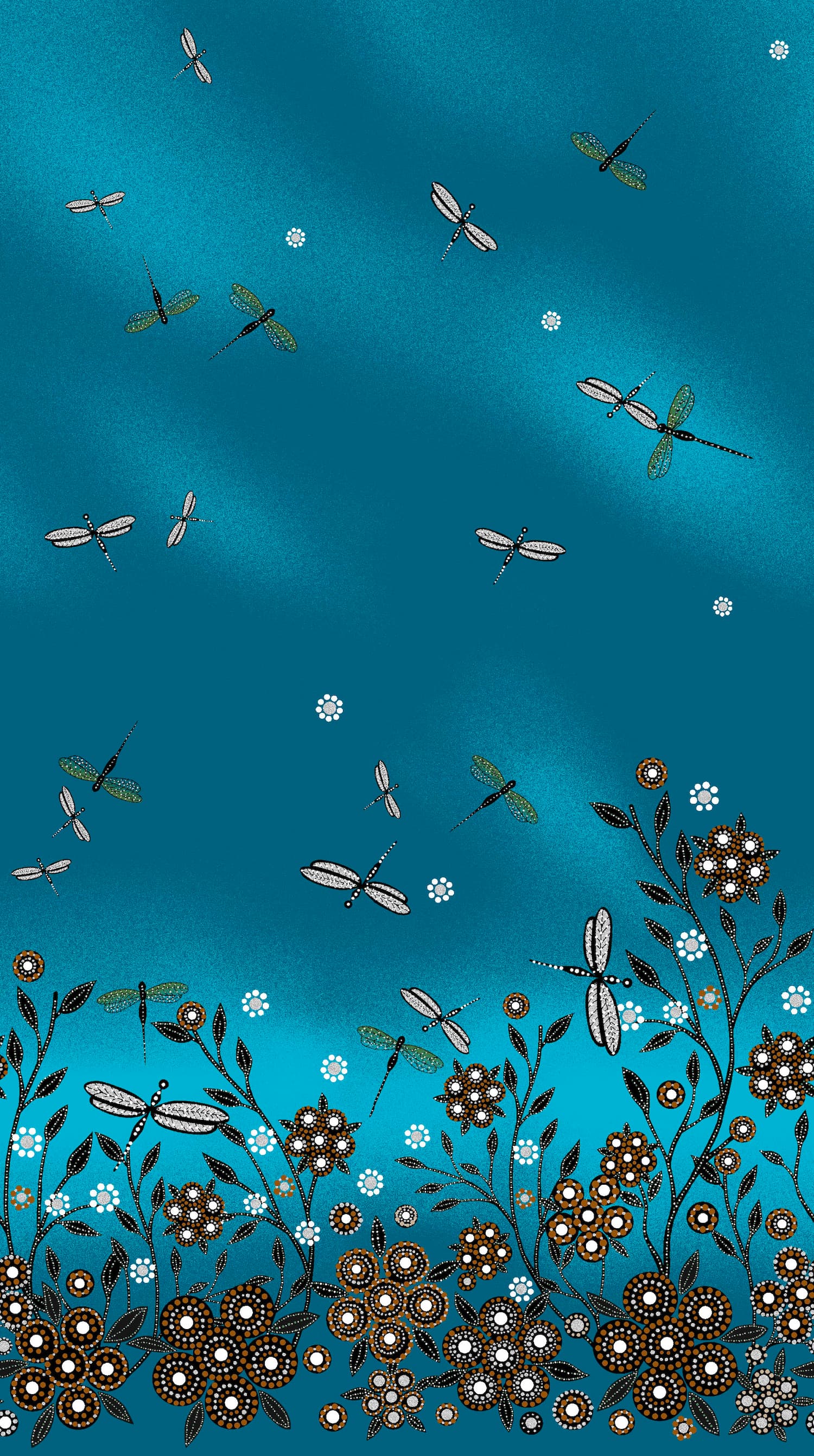 All_Children_Matter_by_Betty_Albert BA-00015M-Teal Indigenous fabrics by Itex Designs
