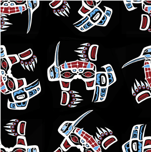 Bears_by_Linda_Lavallee CNC0002-Black Indigenous fabrics by Itex Designs
