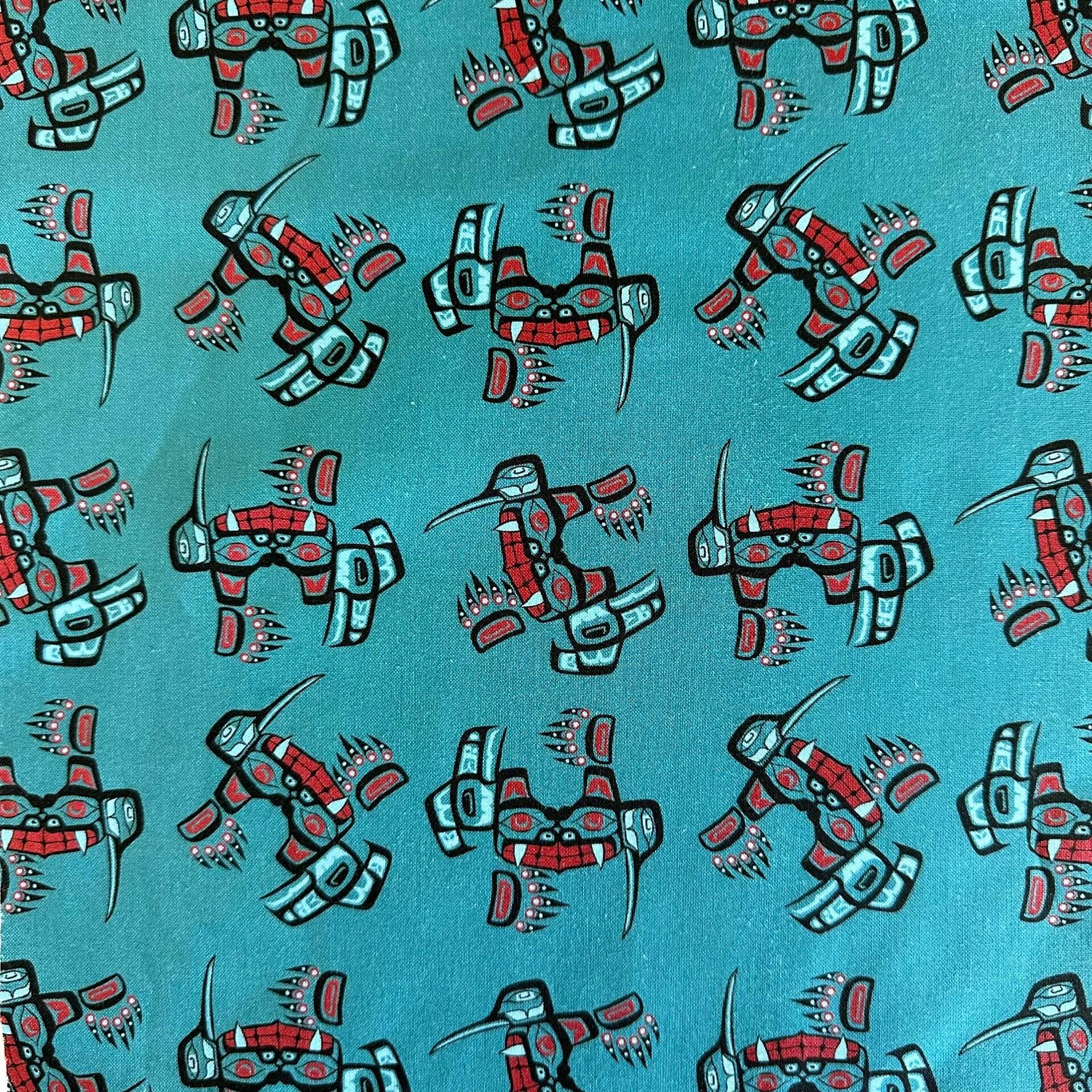 Bears_by_Linda_Lavallee CNC0002-Teal Indigenous fabrics by Itex Designs
