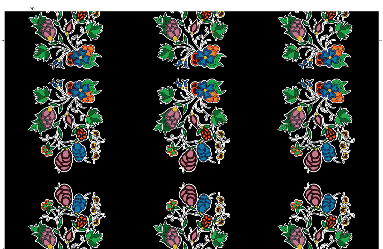 Family_Blooms_by_Tamara_Malcolm TM-0002M-Black Indigenous fabrics by Itex Designs