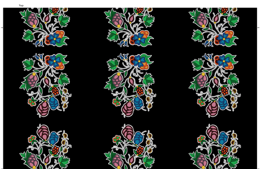 Family_Blooms_by_Tamara_Malcolm TM-0002M-Black Indigenous fabrics by Itex Designs