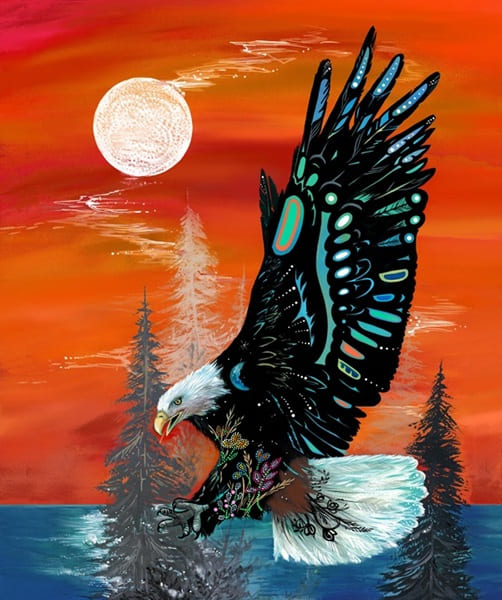 Free_Spirit_by_Karen_Erickson KE-0001DP-Orange Indigenous fabrics by Itex Designs
