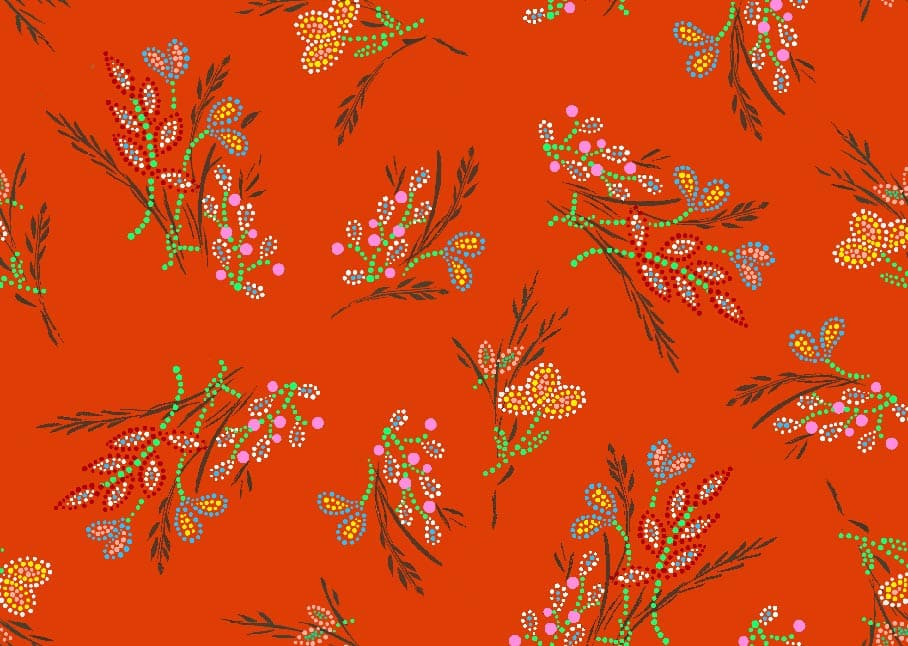 Free_Spirit_by_Karen_Erickson KE-0003D-Orange Indigenous fabrics by Itex Designs