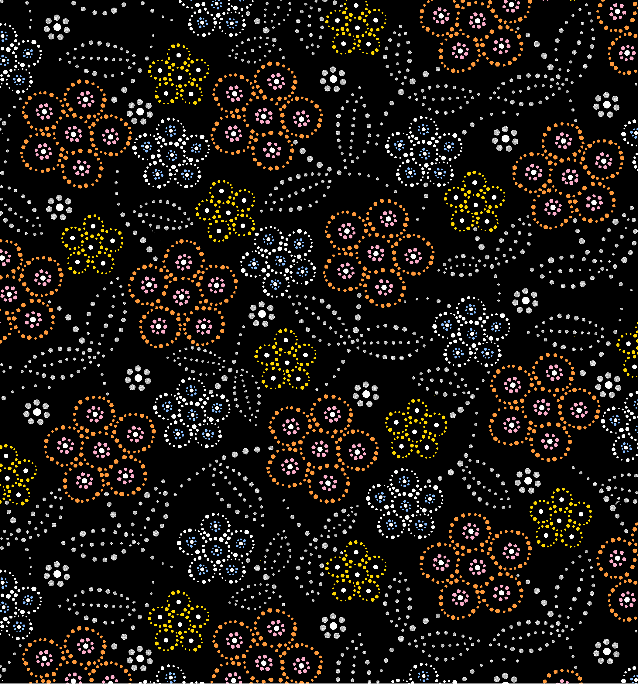 Full_Moon_Rising_by_Betty_Albert BA-0002M-Black Indigenous fabrics by Itex Designs