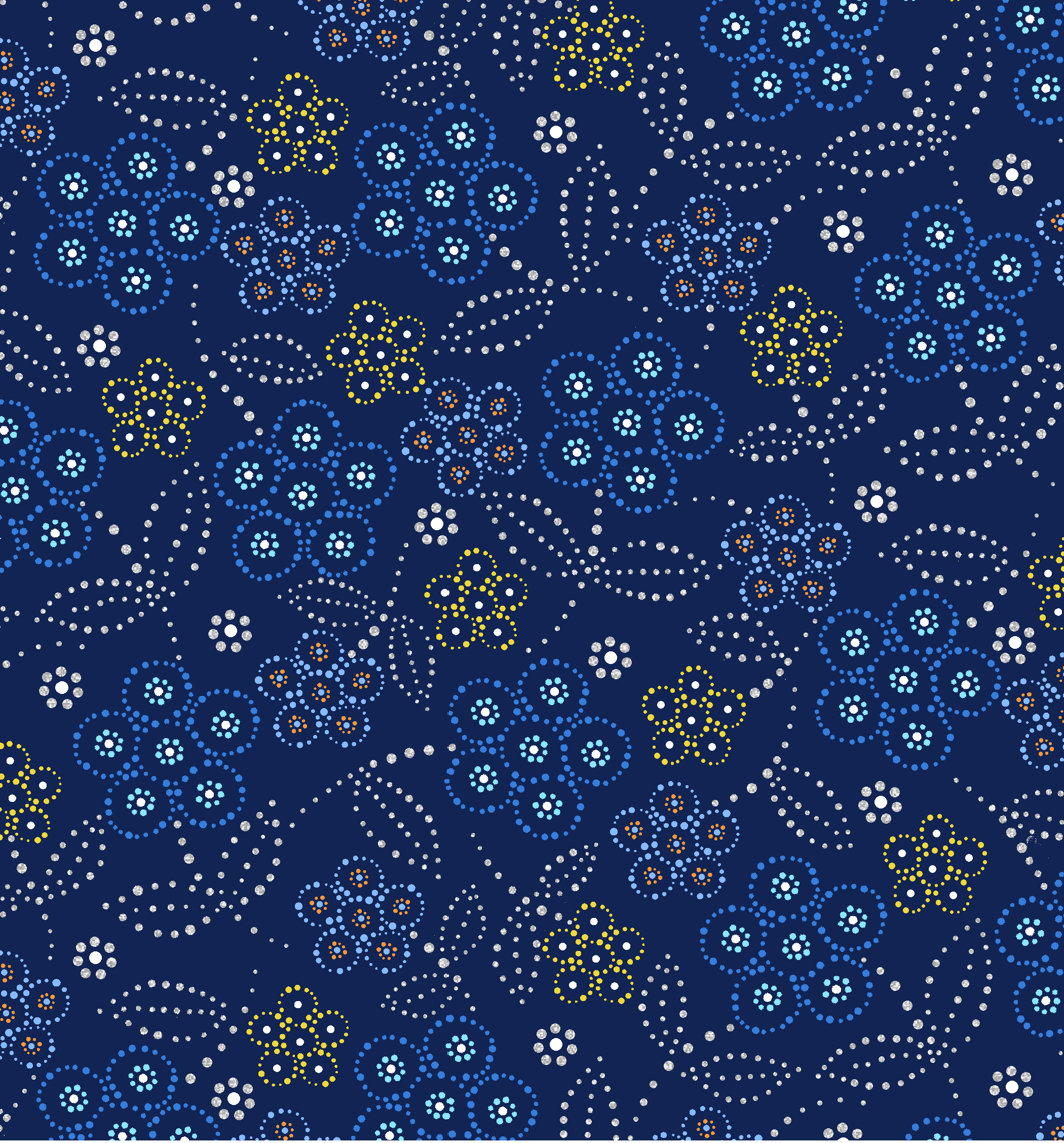 Full_Moon_Rising_by_Betty_Albert BA-0002M-Deep Blue Indigenous fabrics by Itex Designs
