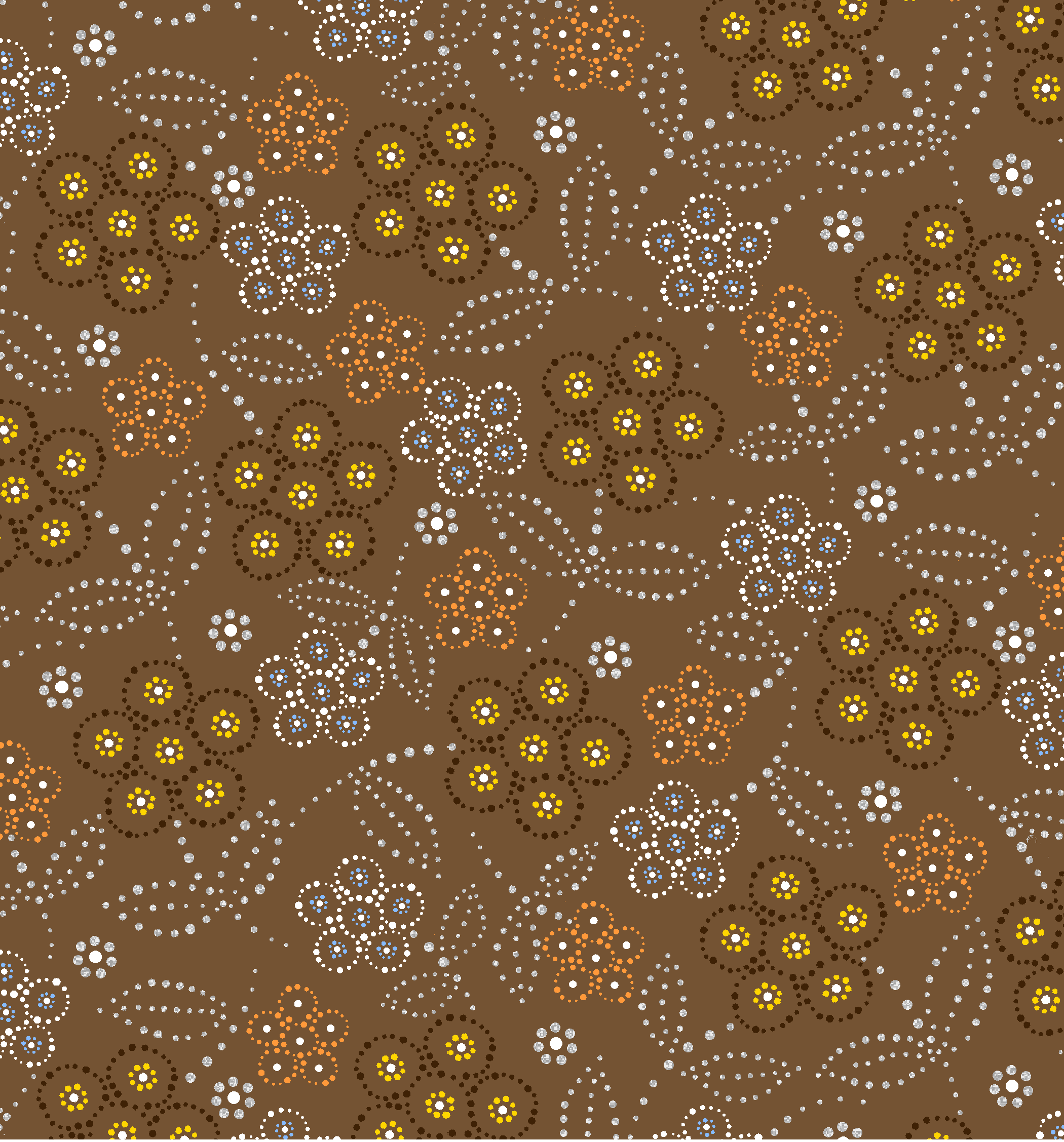 Full_Moon_Rising_by_Betty_Albert BA-0002M-Earth Brown Indigenous fabrics by Itex Designs