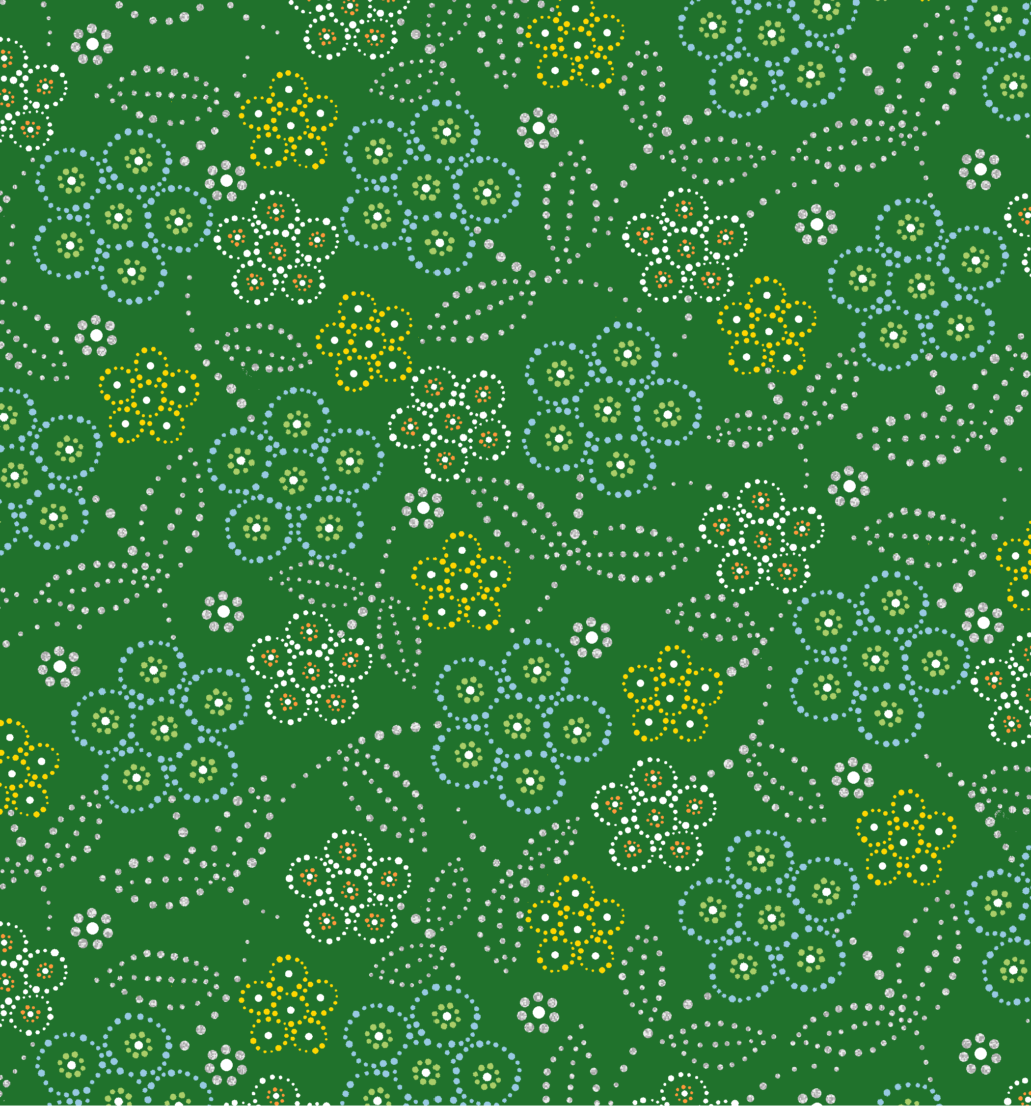 Full_Moon_Rising_by_Betty_Albert BA-0002M-Green Indigenous fabrics by Itex Designs