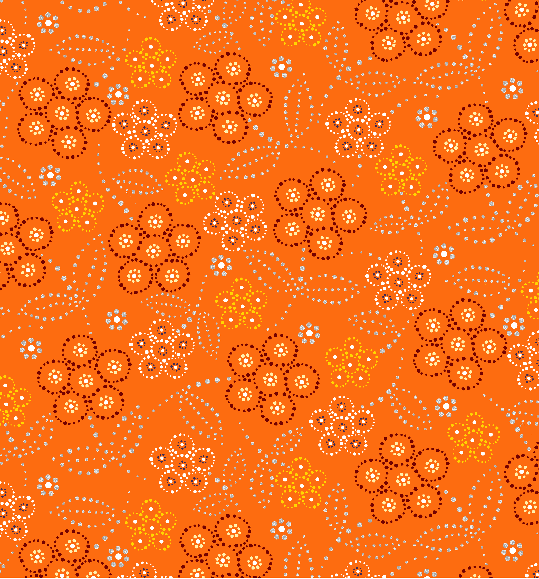 Full_Moon_Rising_by_Betty_Albert BA-0002M-Orange Indigenous fabrics by Itex Designs