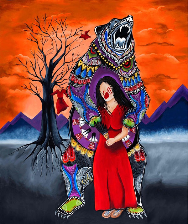 Ganawenda_by_Jessica_Somers JS-0001PD-Orange Indigenous fabrics by Itex Designs