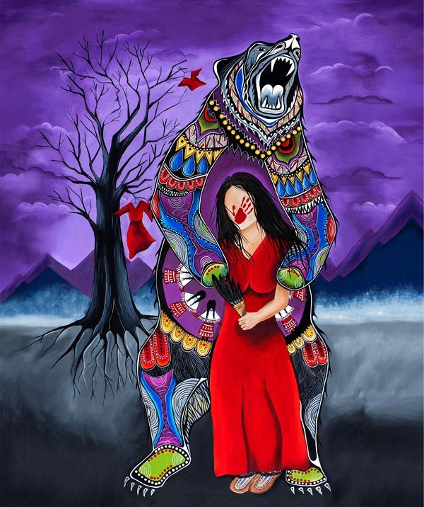 Ganawenda_by_Jessica_Somers JS-0001PD-Purple Indigenous fabrics by Itex Designs
