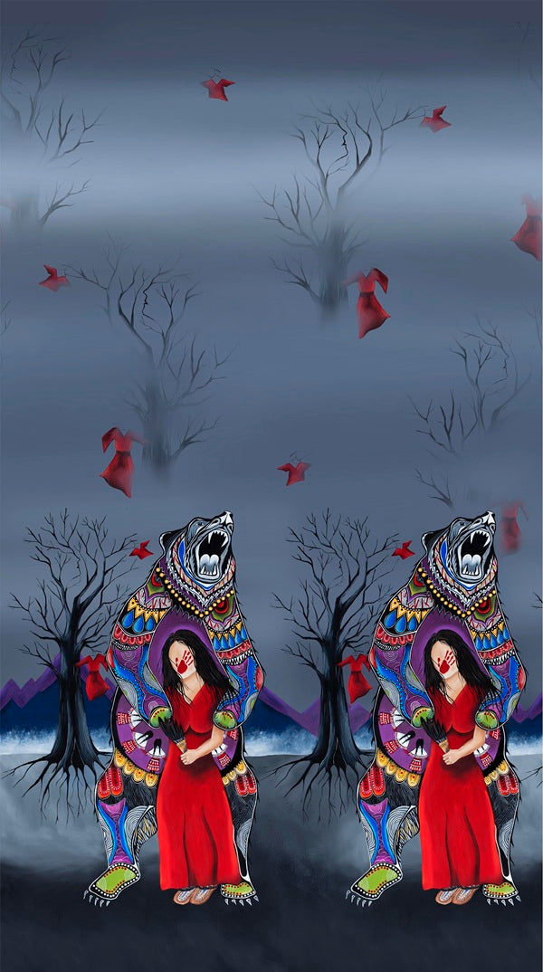 Ganawenda_by_Jessica_Somers JS-0002D-Grey Indigenous fabrics by Itex Designs