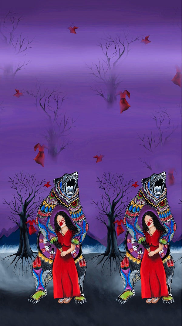Ganawenda_by_Jessica_Somers JS-0002D-Purple Indigenous fabrics by Itex Designs