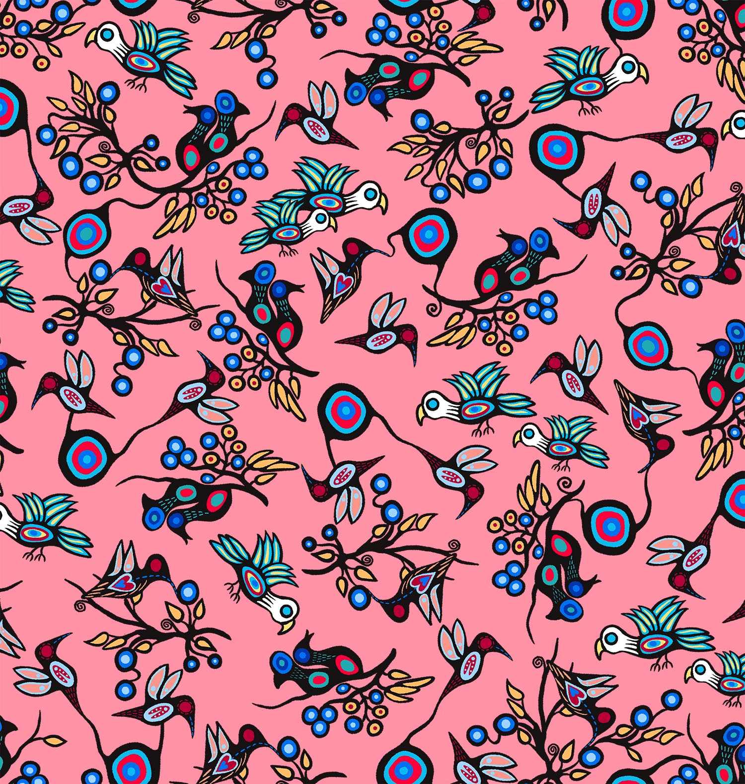 Grand_River_Harmony_by_C.J._Houle CJH-0002-Dusty Pink Indigenous fabrics by Itex Designs