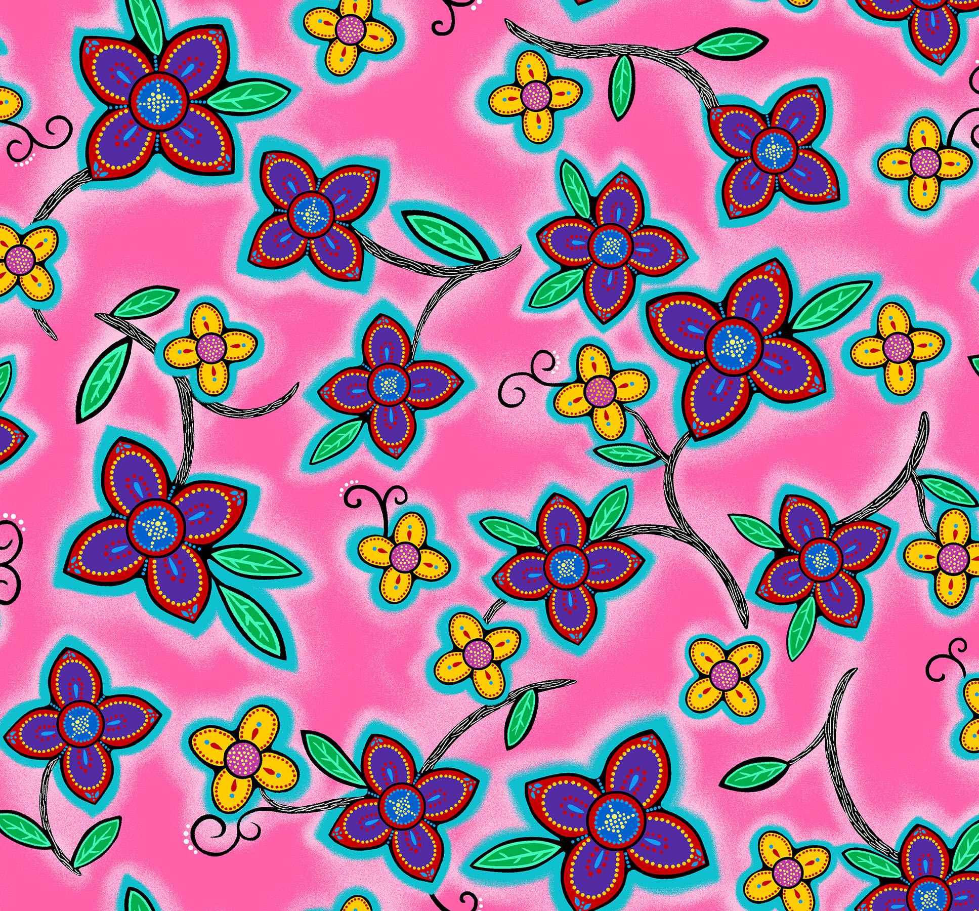Keep_Us_Together_by__Loretta_Gould LG-0006M-Pink Indigenous fabrics by Itex Designs