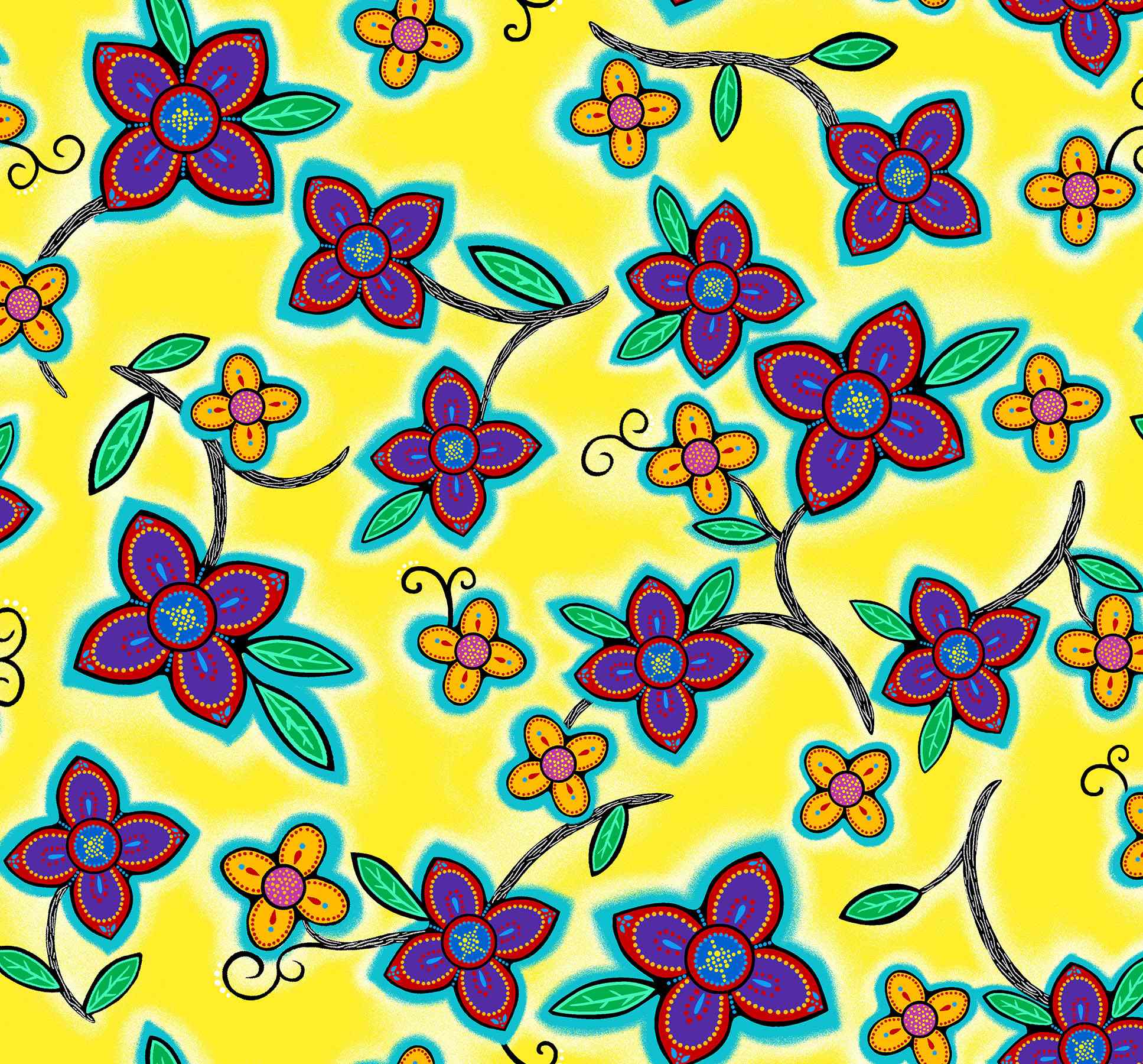 Keep_Us_Together_by__Loretta_Gould LG-0006M-Yellow Indigenous fabrics by Itex Designs