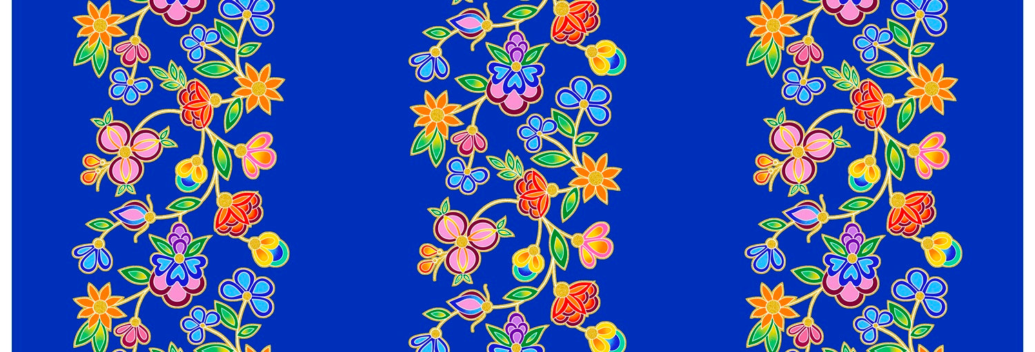 Koko_Blooms_by_Tamara_Malcolm TM-0004M-Dark Royal Indigenous fabrics by Itex Designs