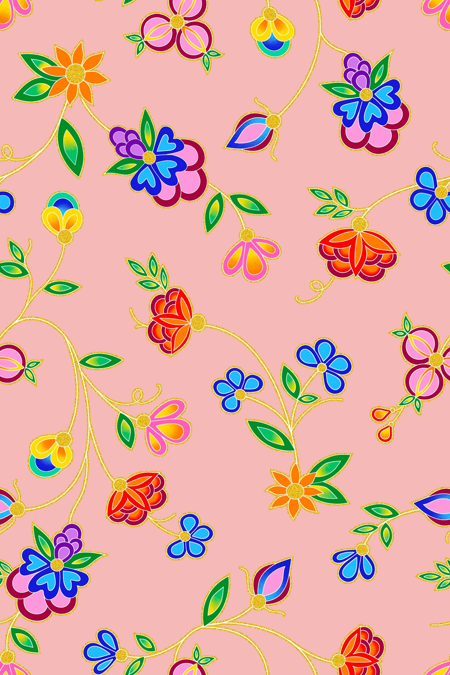 Koko_Blooms_by_Tamara_Malcolm TM-0005M-Cheyanne Pink Indigenous fabrics by Itex Designs