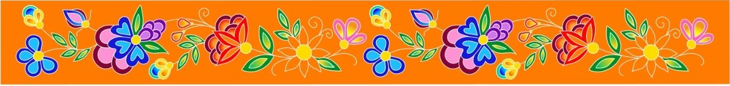Koko_Blooms_by_Tamara_Malcolm TMR-0005-Orange Indigenous fabrics by Itex Designs