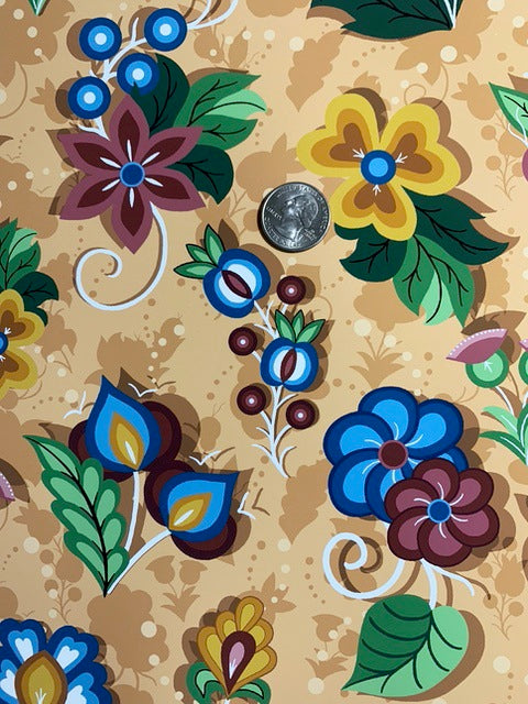 Native_Floral_3_by_Shannon_Gustafson SG-0003-Peach Indigenous fabrics by Itex Designs