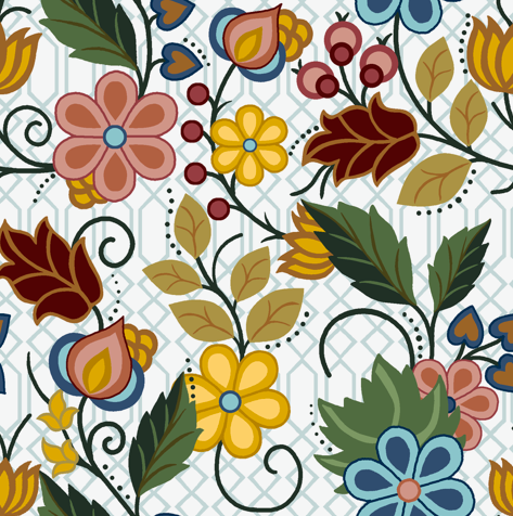 Native_Floral_4_by_Shannon_Gustafson SG-0004-White Indigenous fabrics by Itex Designs