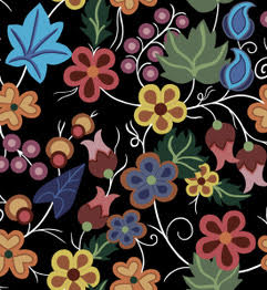 Native_Floral_by_Shannon_Gustafson SG-0001-Black Indigenous fabrics by Itex Designs