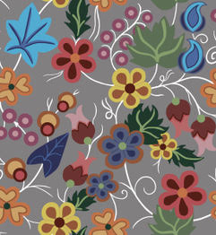Native_Floral_by_Shannon_Gustafson SG-0001-Grey Indigenous fabrics by Itex Designs